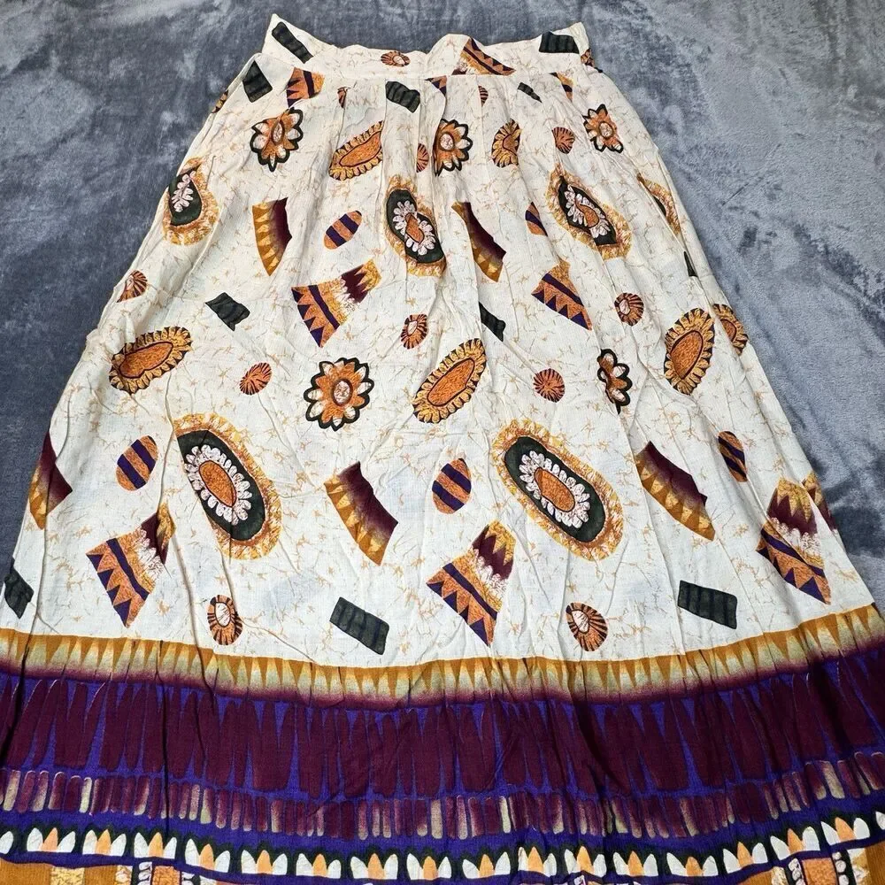 Vintage Sz M Retro MCM Skirt Women’s Floral Cottage Core Brown Retro Casual Corn